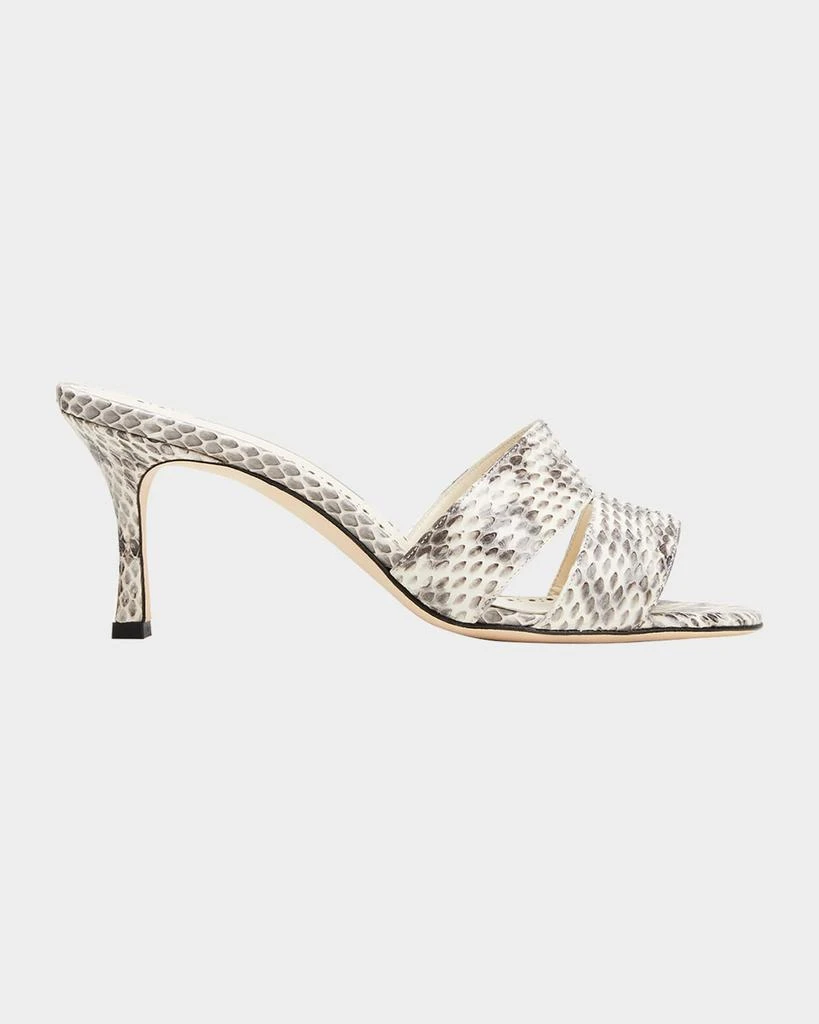 Manolo Blahnik Iacopo Snakeskin Mule Sandals 1