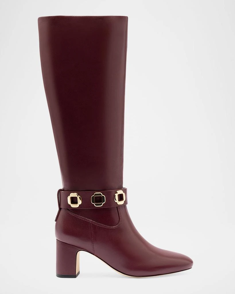 Larroude Milan Leather Ankle-Strap Knee Boots 1