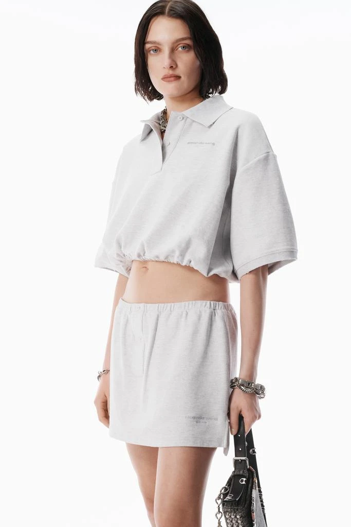 Alexander Wang light grey striped pique polo 3