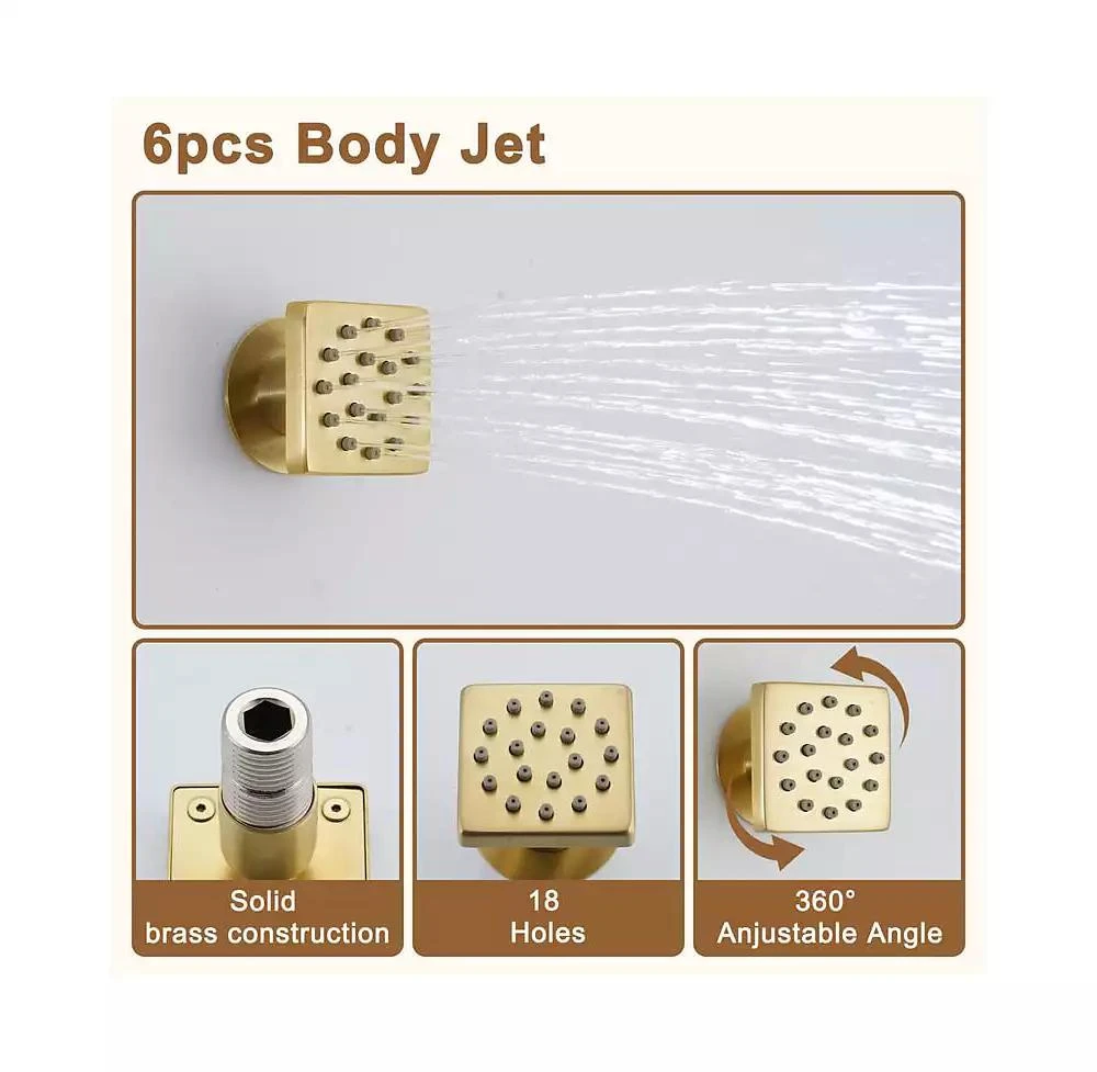 CASAINC 3 Functions 12 Inch Ceiling Mounted Thermostatic Shower System 5