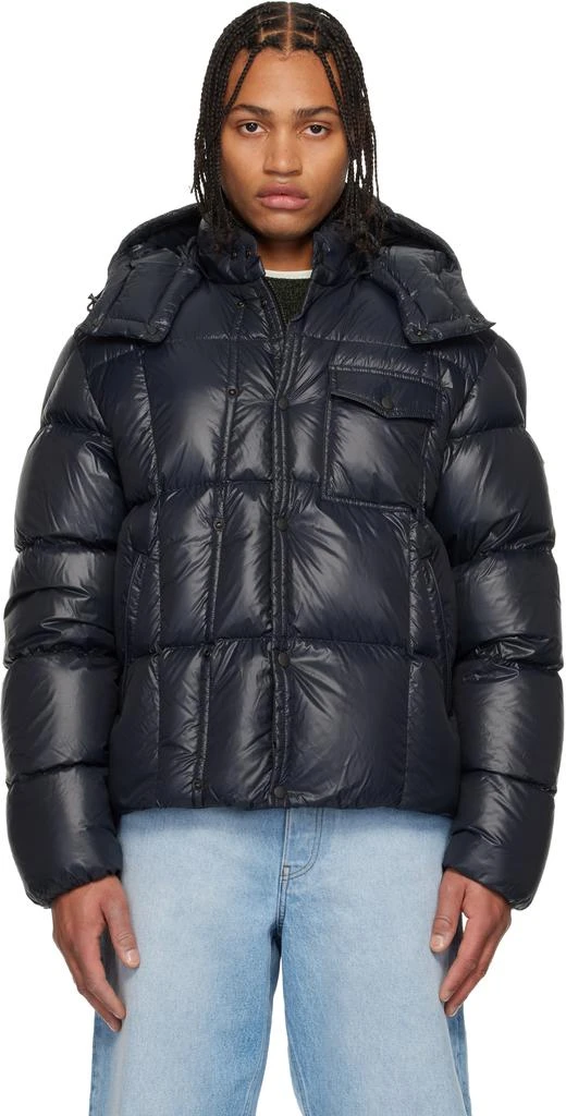 Moncler Black Serfanto Hooded Short Down Jacket