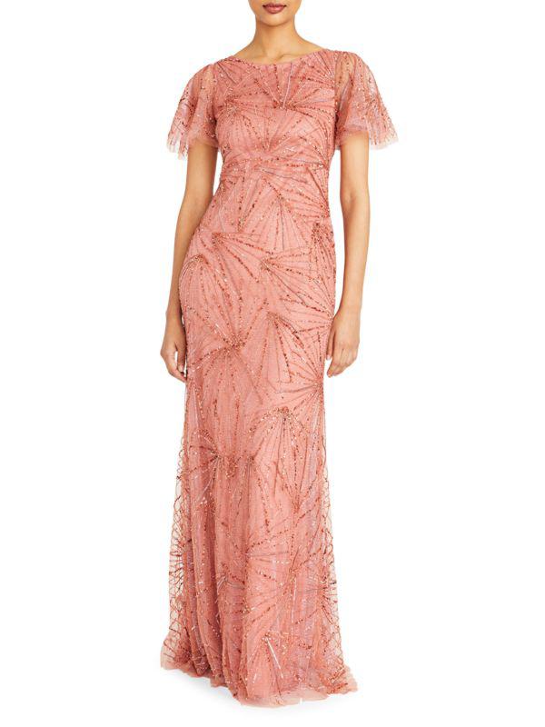 Theia Esther Bead-Embellished Gown