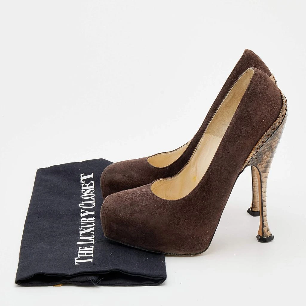 Brian Atwood Brian Atwood Brown Suede Platform Pumps 38 9