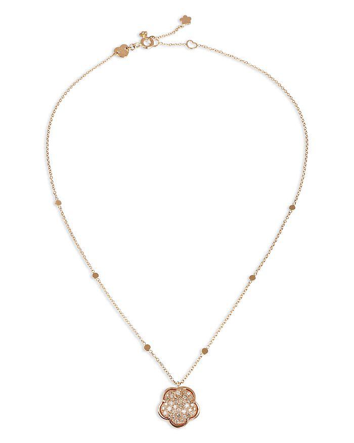 Pasquale Bruni 18K Rose Gold Petit Joli Diamond Flower Pendant Necklace, 17"-18.5" - Exclusive