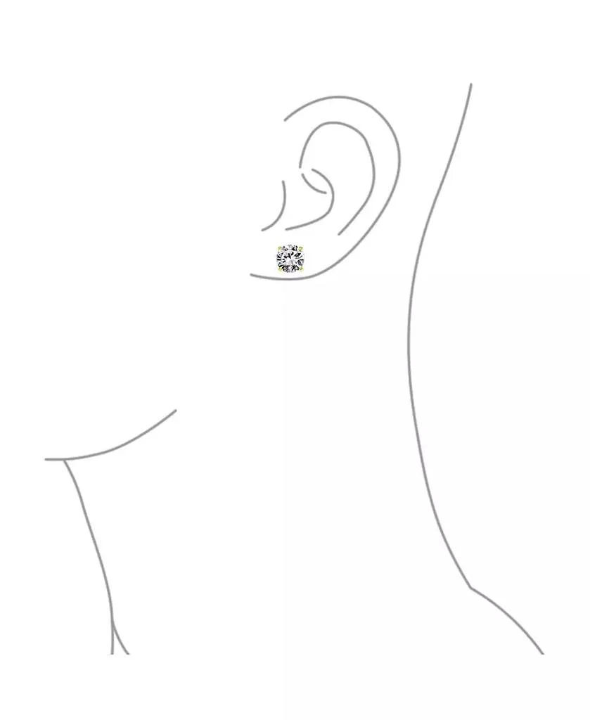 Bling Jewelry Set of 2 Round Solitaire CZ Cubic Zirconia Stud Earrings Gold Plated .925 Sterling Silver 5-10MM 2