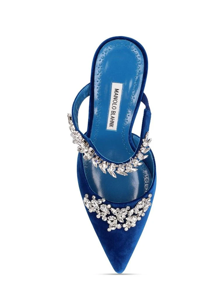 Manolo Blahnik 90mm Lurum Velvet Mules 4