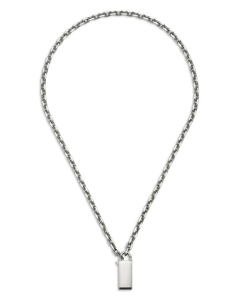 Gucci Sterling Silver Trademark Lock Clasp Pendant Necklace, 20" 4