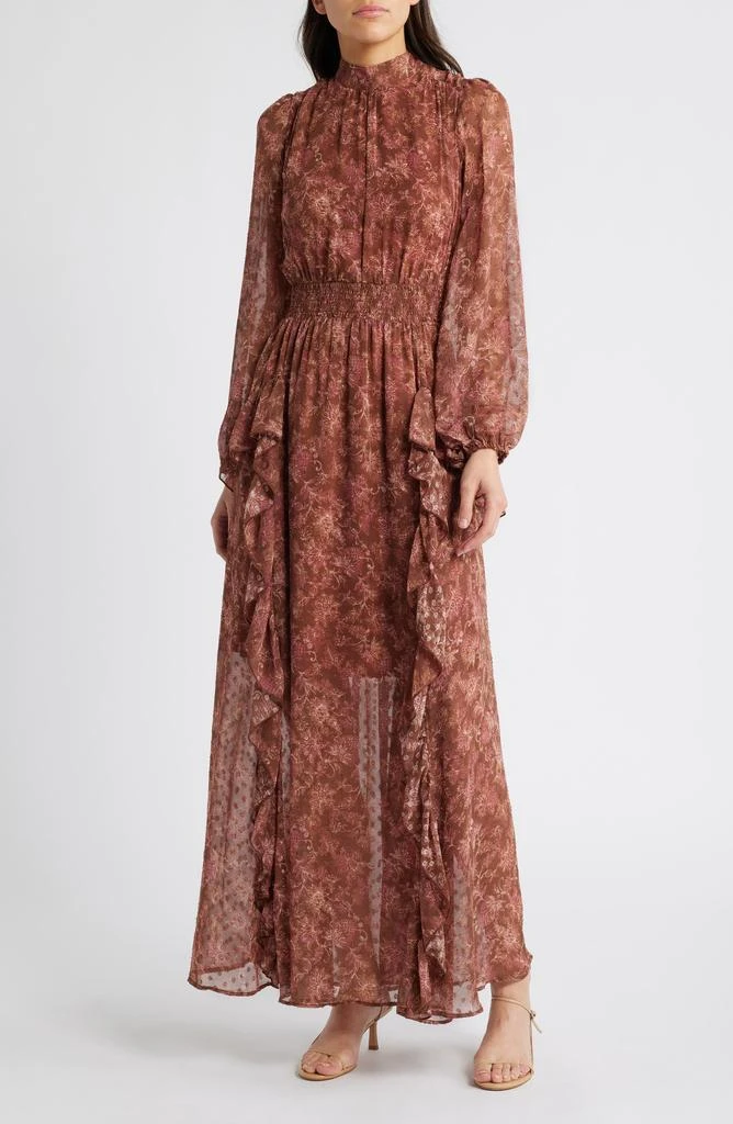 MELLODAY Floral Print Long Sleeve Maxi Dress 1