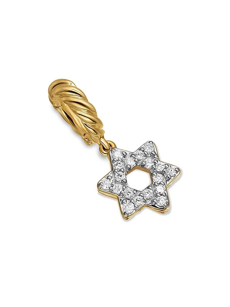David Yurman Micro Pavé Star of David Amulet in 18K Yellow Gold with Diamonds, 7.4MM 3