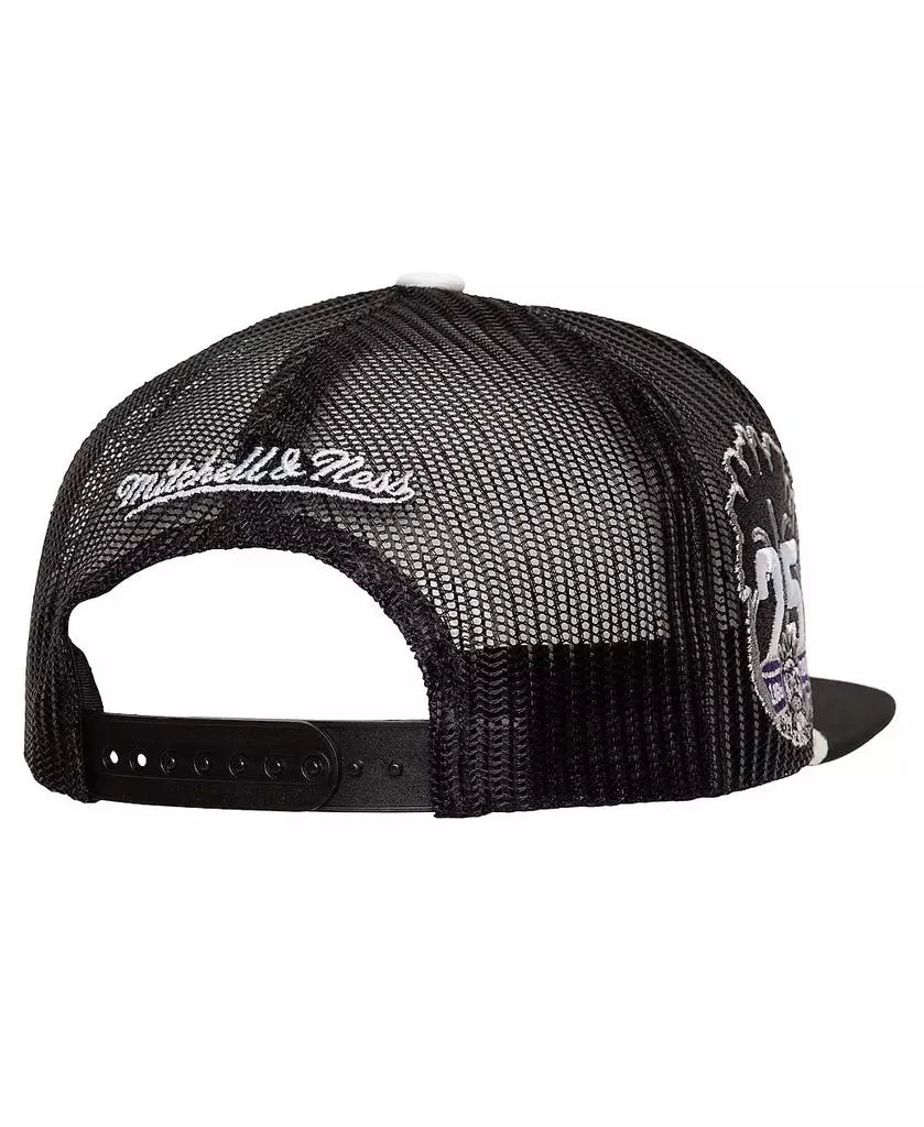 Mitchell & Ness Men's Black Sacramento Kings Roper Mesh back Trucker Snapback Hat 2