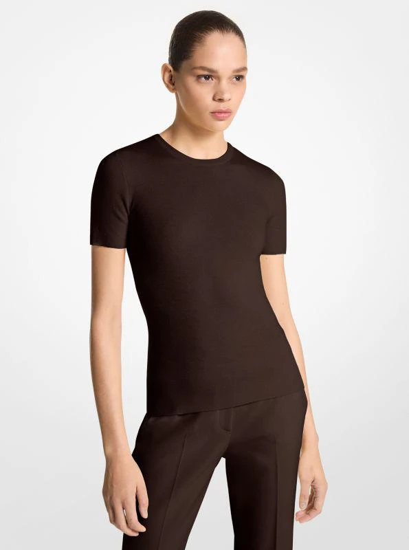 Michael Kors Cashmere Short-Sleeve Sweater 1