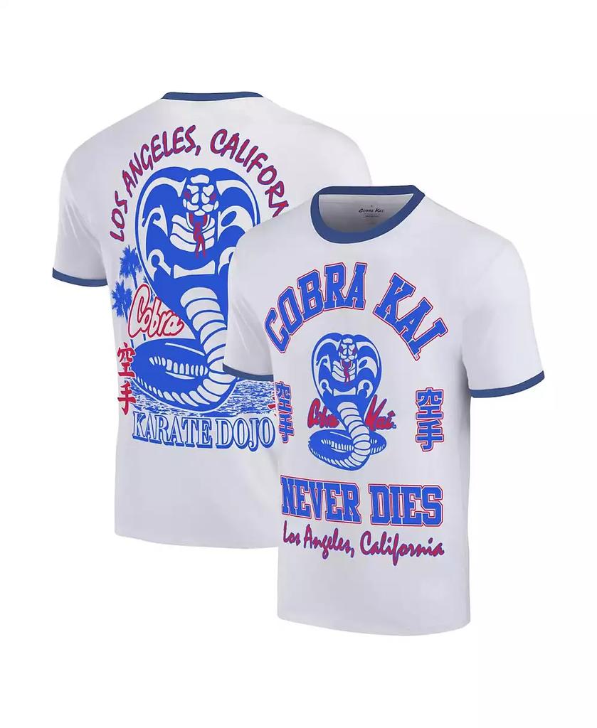 Ripple Junction Men's White Cobra Kai Los Angeles Baseball Ringer T-Shirt