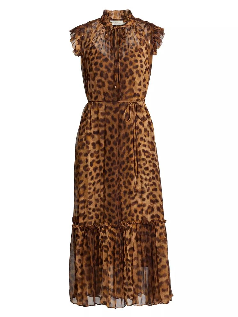 Zimmermann Crush Leopard Flutter Midi-Dress 1