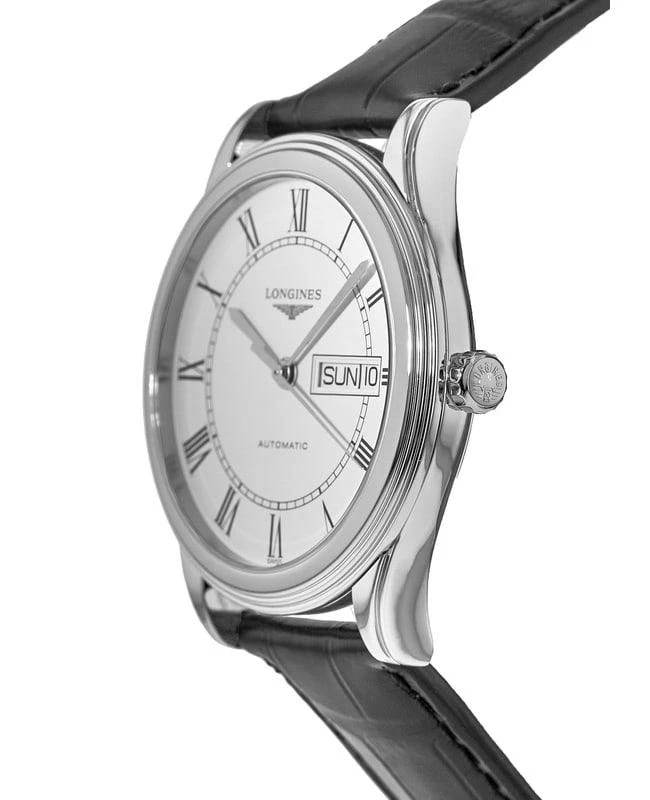 Longines Longines Flagship Automatic White Day-Date Dial Leather Strap Men's Watch L4.899.4.21.2 3