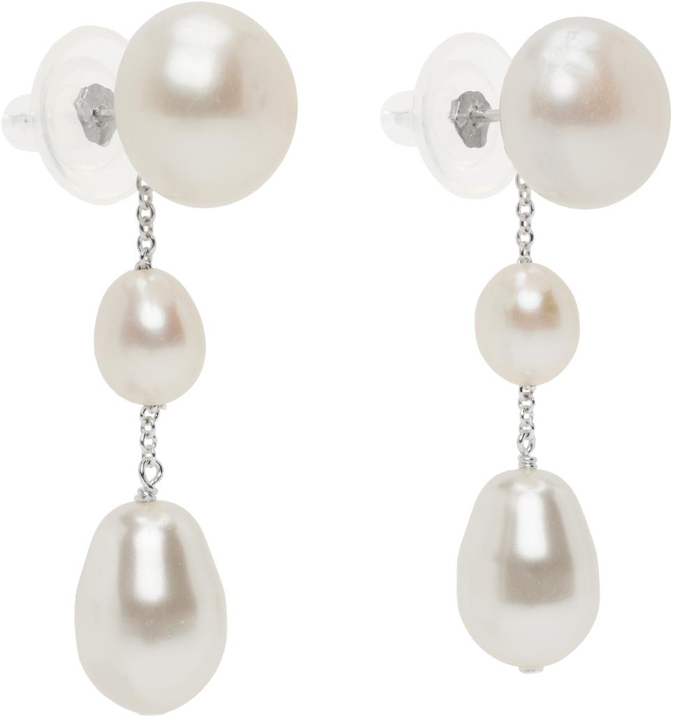 Sophie Buhai Silver & White Medium Eleanor Earrings