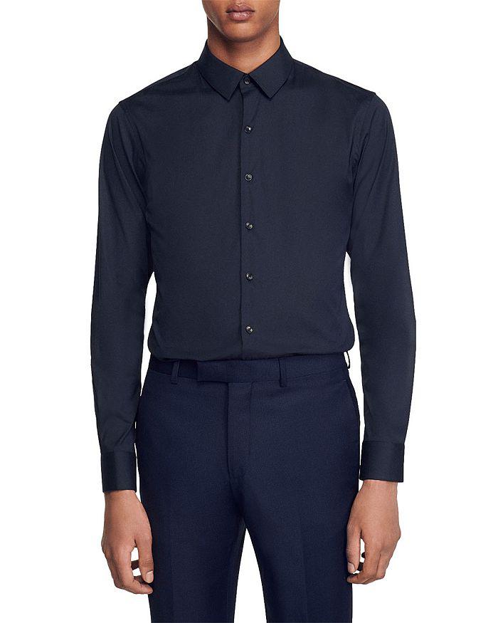 Sandro Seamless Stretch Button Up Shirt