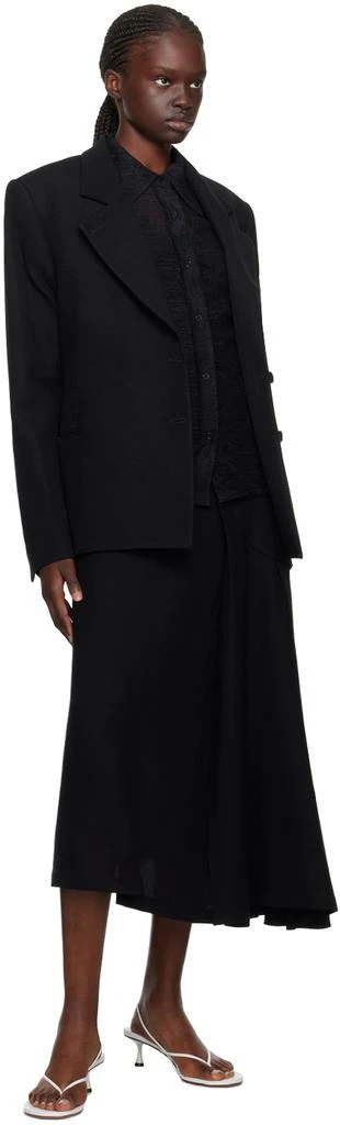 BITE Black Curved Midi Skirt 4