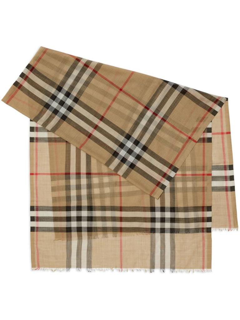 Burberry Burberry Giant Check Wool And Silk Scarf