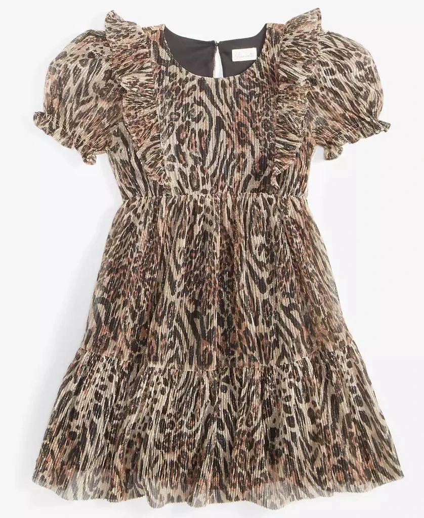 Nannette Little Girls Metallic Pleated Mesh Dress 1