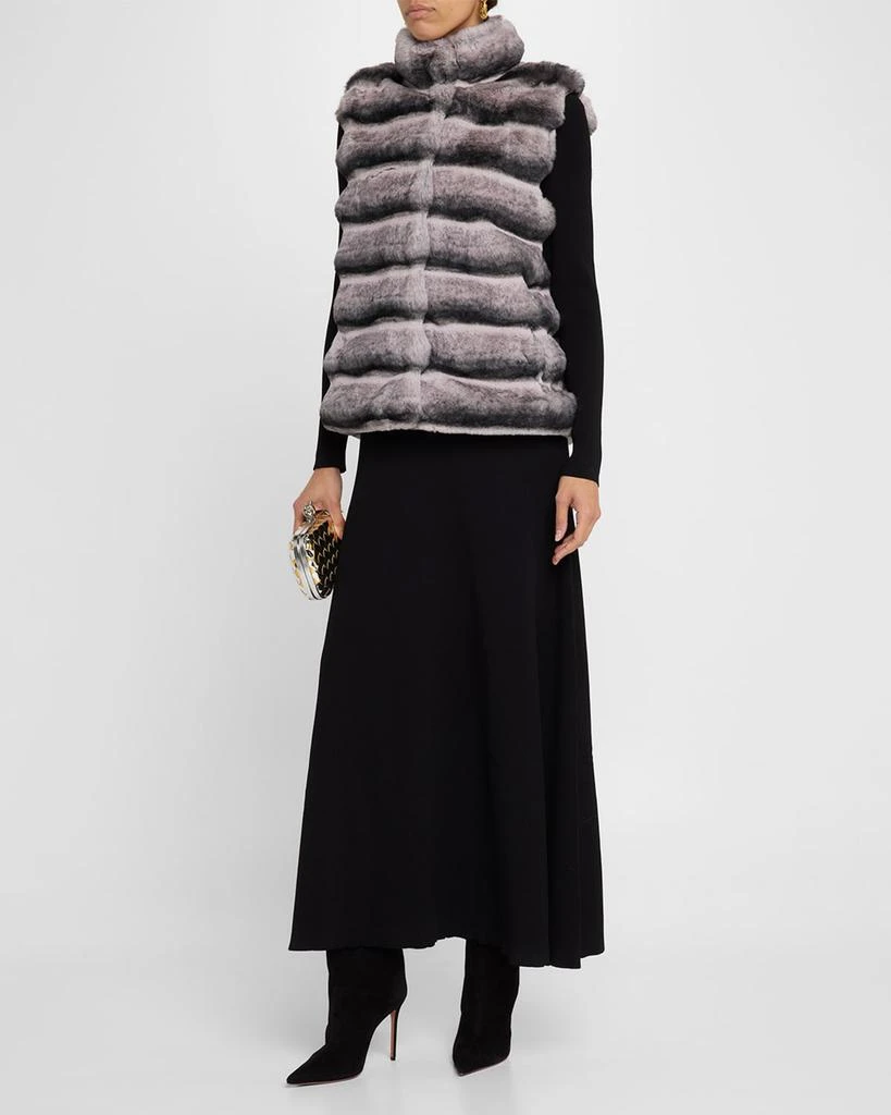 Theia Horizontal Chinchilla-Like Faux Fur Vest 2