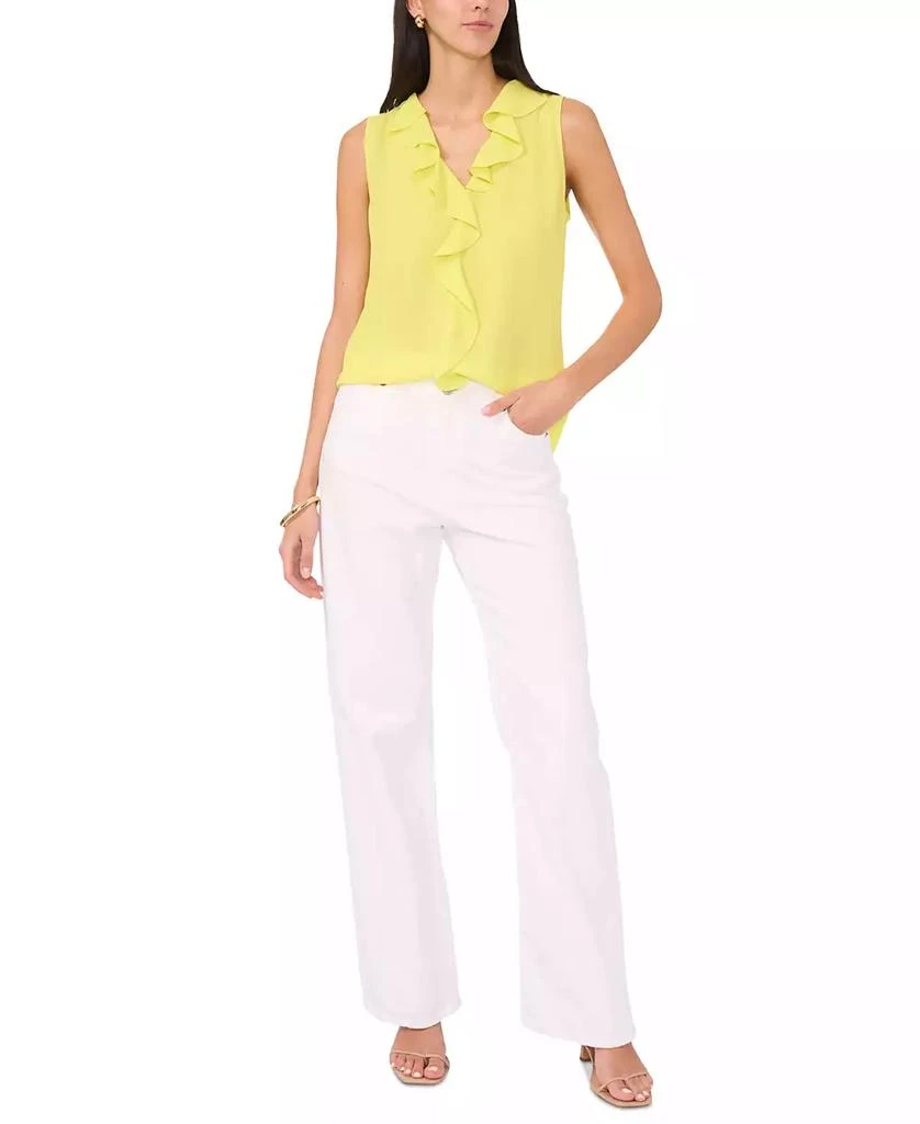 Vince Camuto Women's Solid Sleeveless Ruffled Top 3