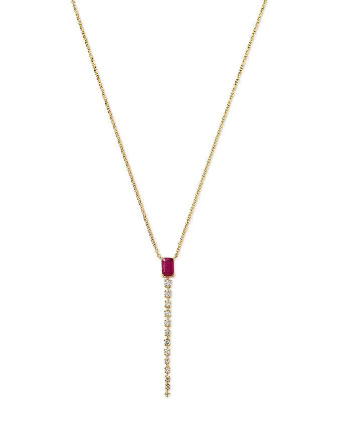 Bloomingdale
s Fine Collection Ruby 
Diamond Lariat Necklace in 14K Yellow Gold, 18"