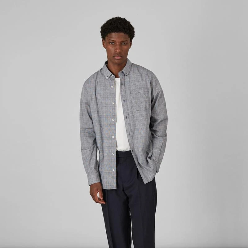 L'Exception Paris Prince of Wales Chequered Shirt in Japanese cotton Grey L'EXCEPTION PARIS 3