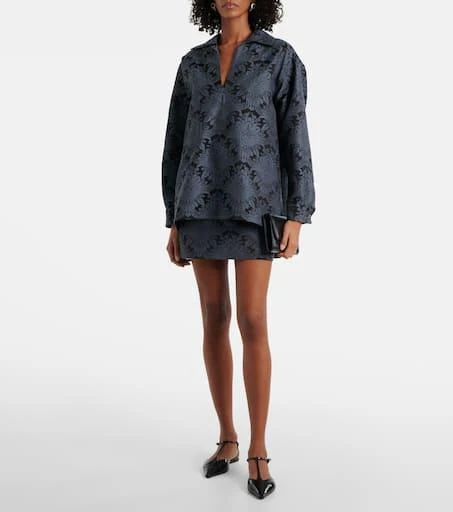 Max Mara Anemone wool-blend jacquard shirt 2