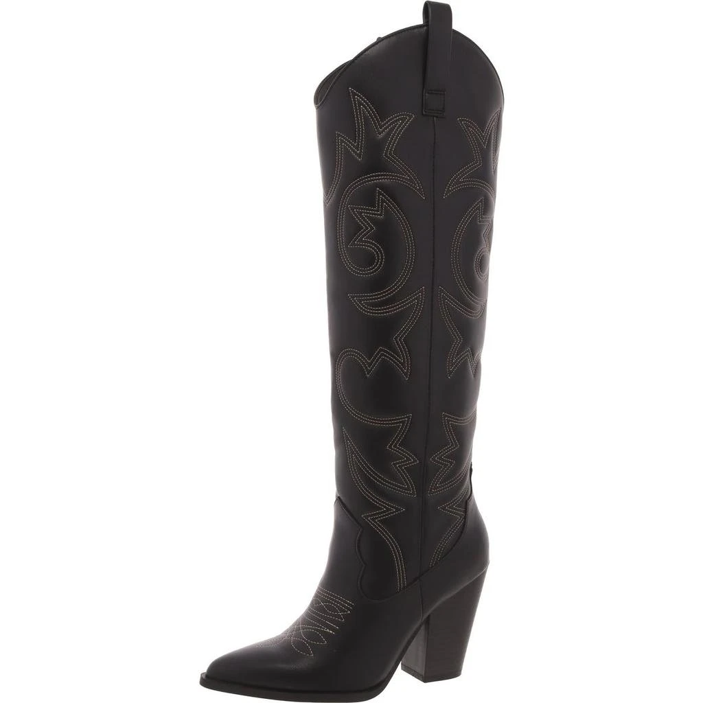 Steve Madden Lincoln Womens Faux Leather Block Heel Knee-High Boots 1