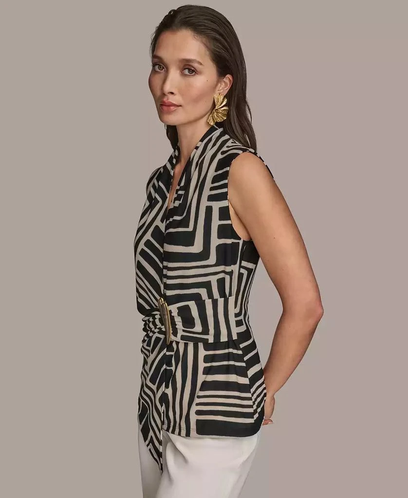 Donna Karan Women's Sleeveless Printed V-Neck Top 3