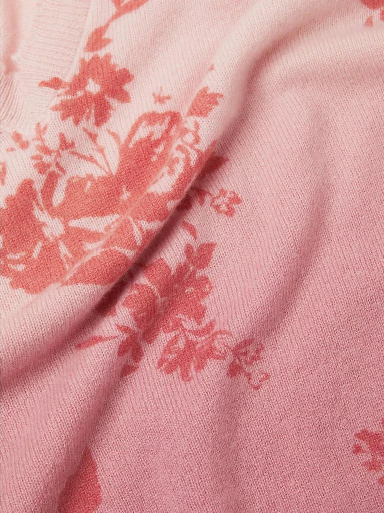 Minnie Rose Cashmere Ombré Floral V-Neck Sweater 6