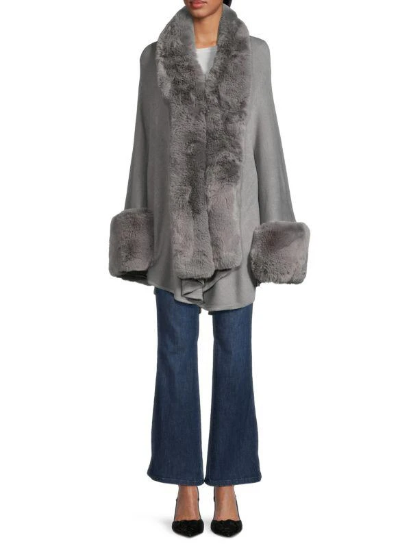 Saks Fifth Avenue Faux Rabbit Cardigan 1