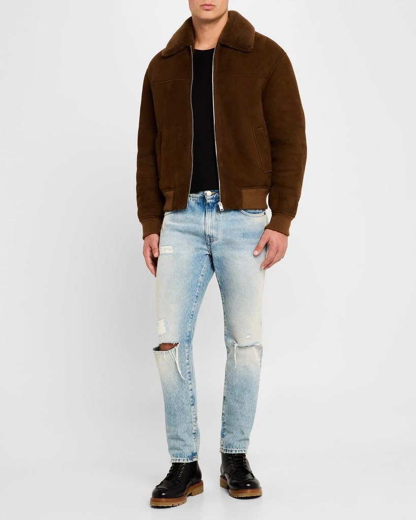 FRAME Men's Suede Shearling Bomber Jacket 2