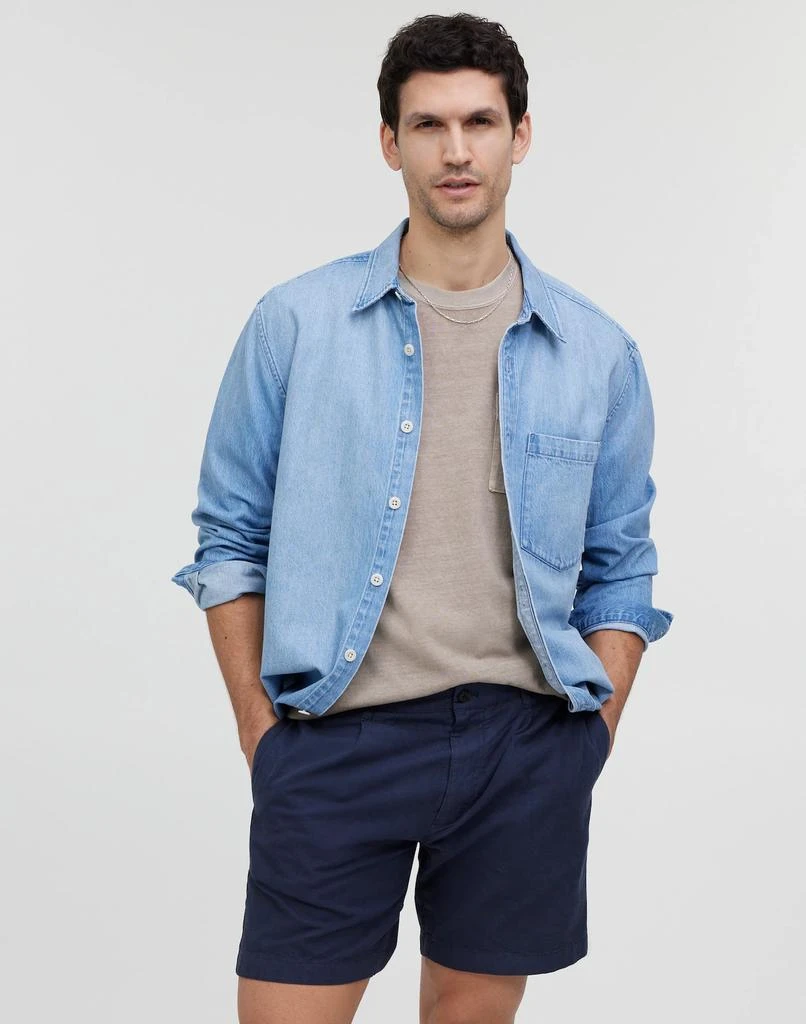 Madewell Cotton-Hemp Blend Pleated Shorts 1