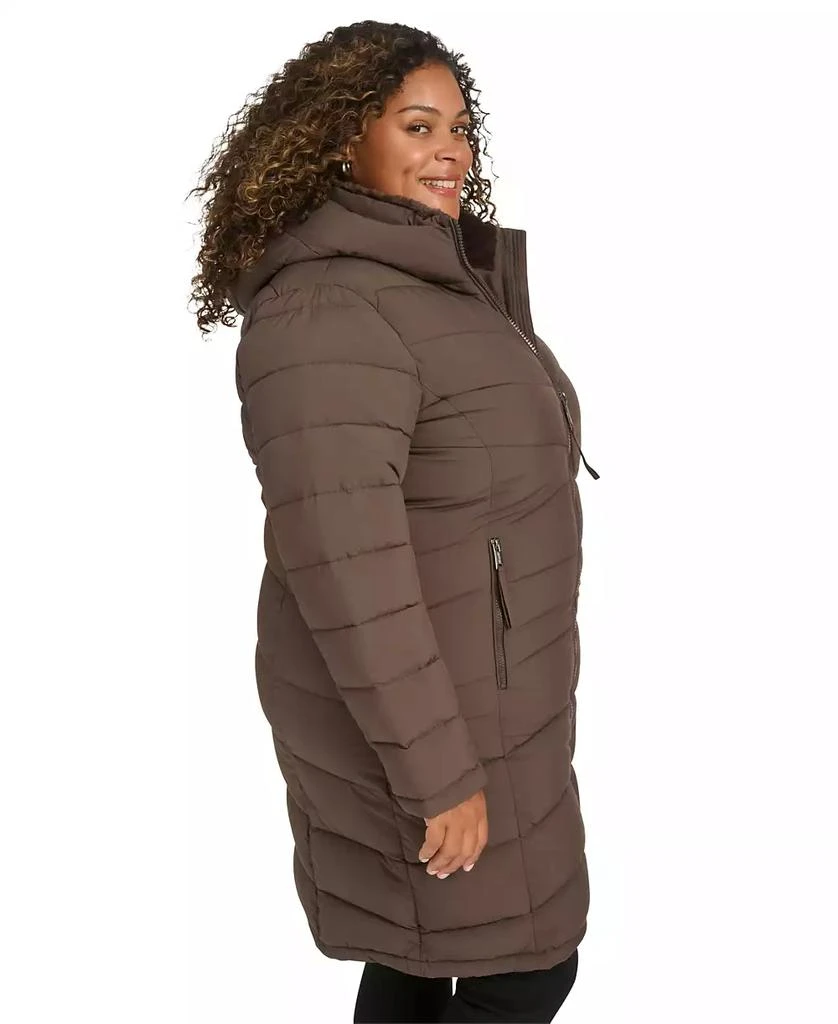 Calvin Klein Plus Size Hooded Zip-Front Puffer Coat 3