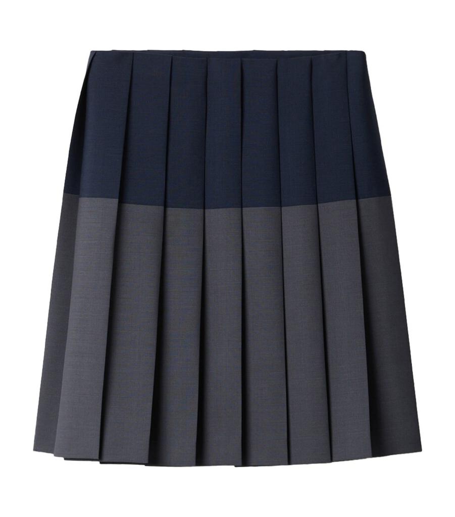 Miu Miu Mohair-Wool Pleated Midi Skirt