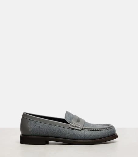Brunello Cucinelli Monili leather-trimmed loafers 4