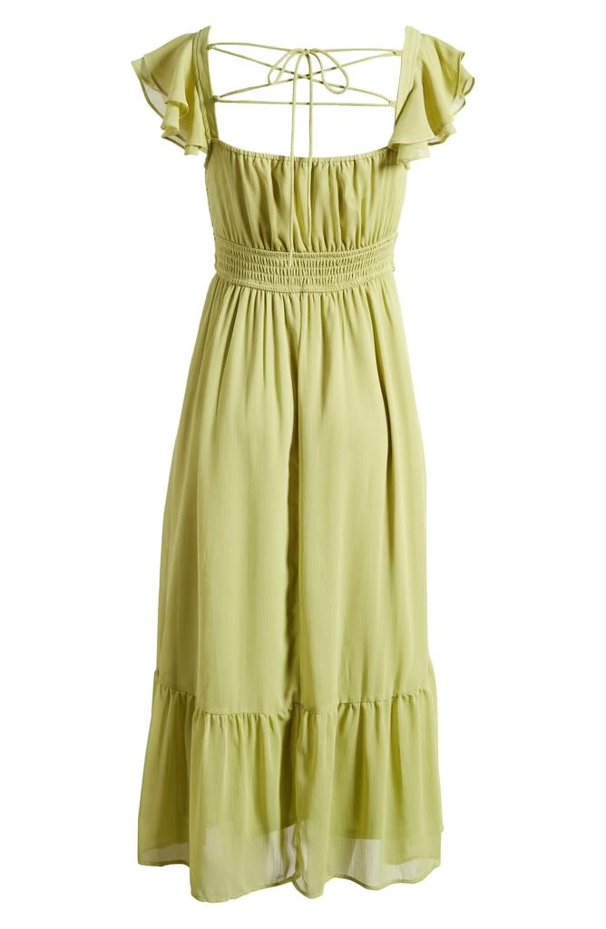 ZOE AND CLAIRE V-Neck Ruffle Chiffon Midi Dress 7