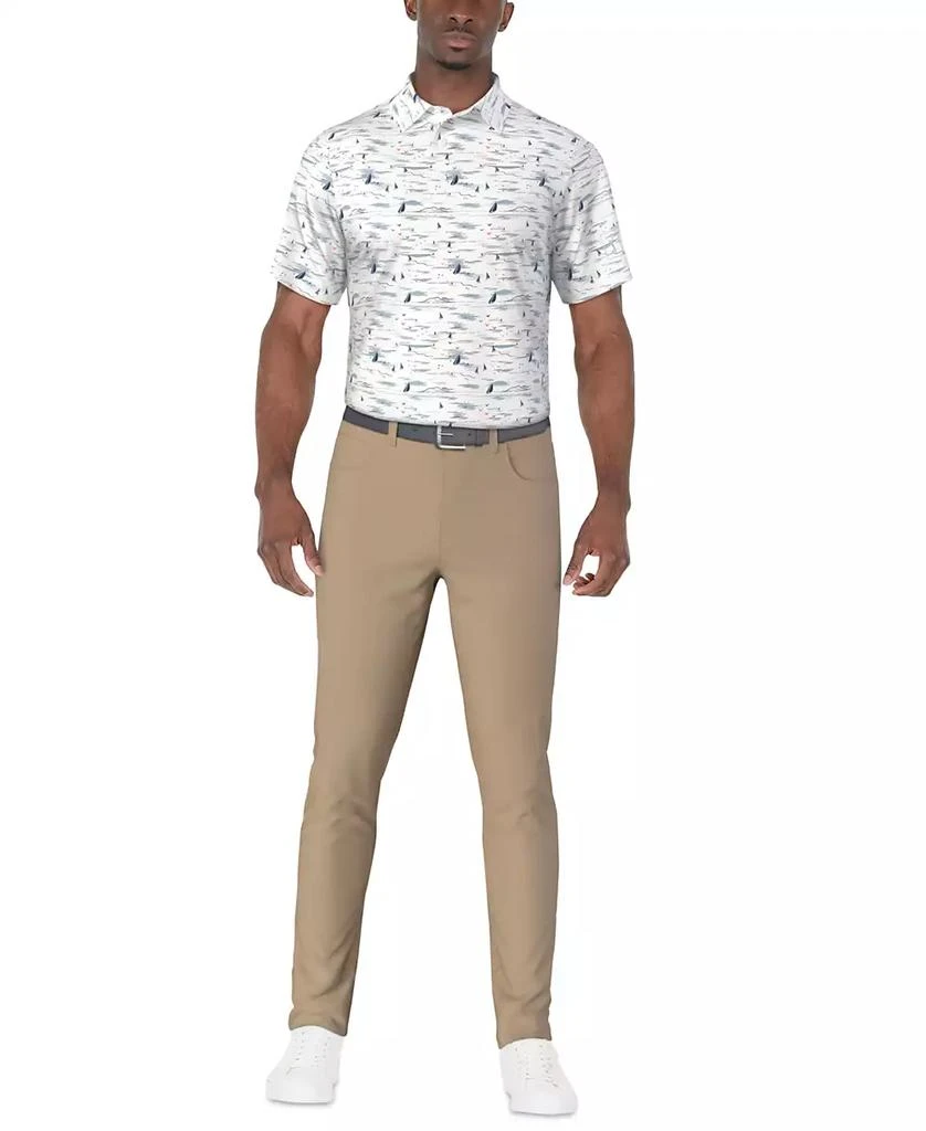 PGA TOUR Men's Short Sleeve Nautical Print Golf Polo Shirt 3