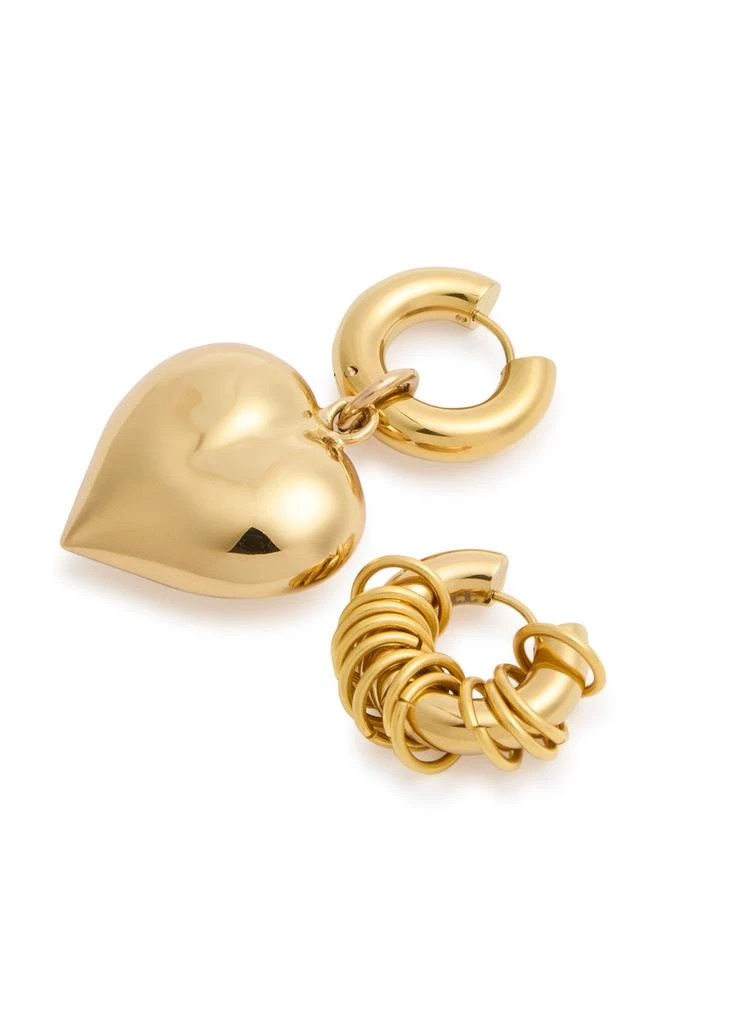 Timeless Pearly Mismatched 24kt gold-plated hoop earrings 4