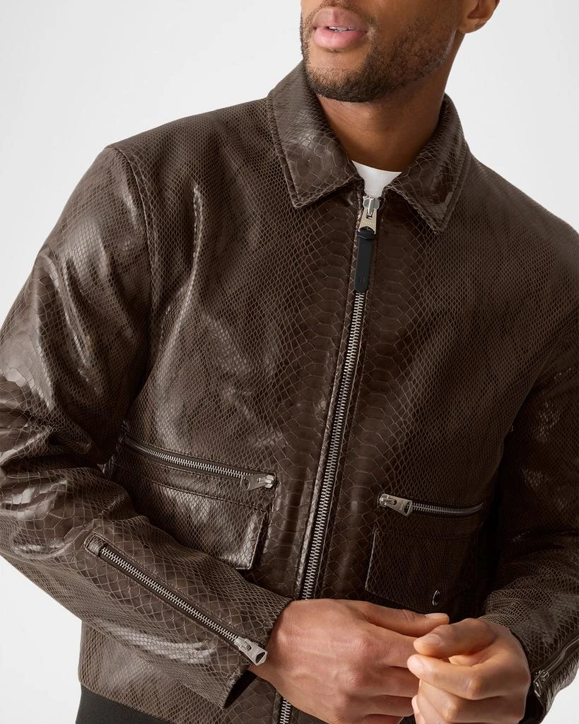 Mackage Men
s Jakari Snake Pattern Leather Zip Jacket 7