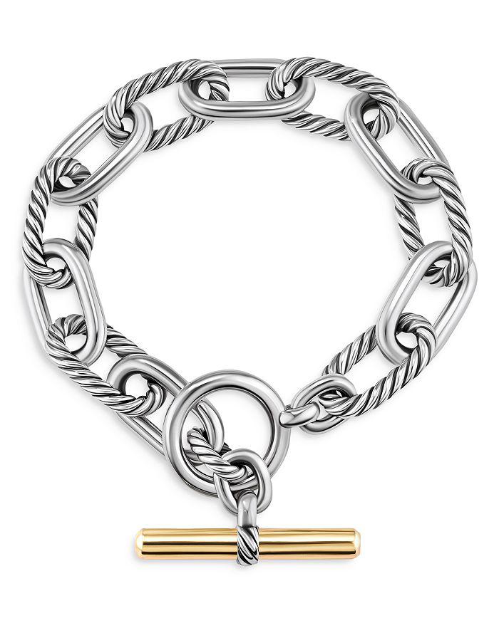 David Yurman 18K Yellow Gold & Sterling Silver DY Madison® Toggle Chain Link Bracelet, 11mm