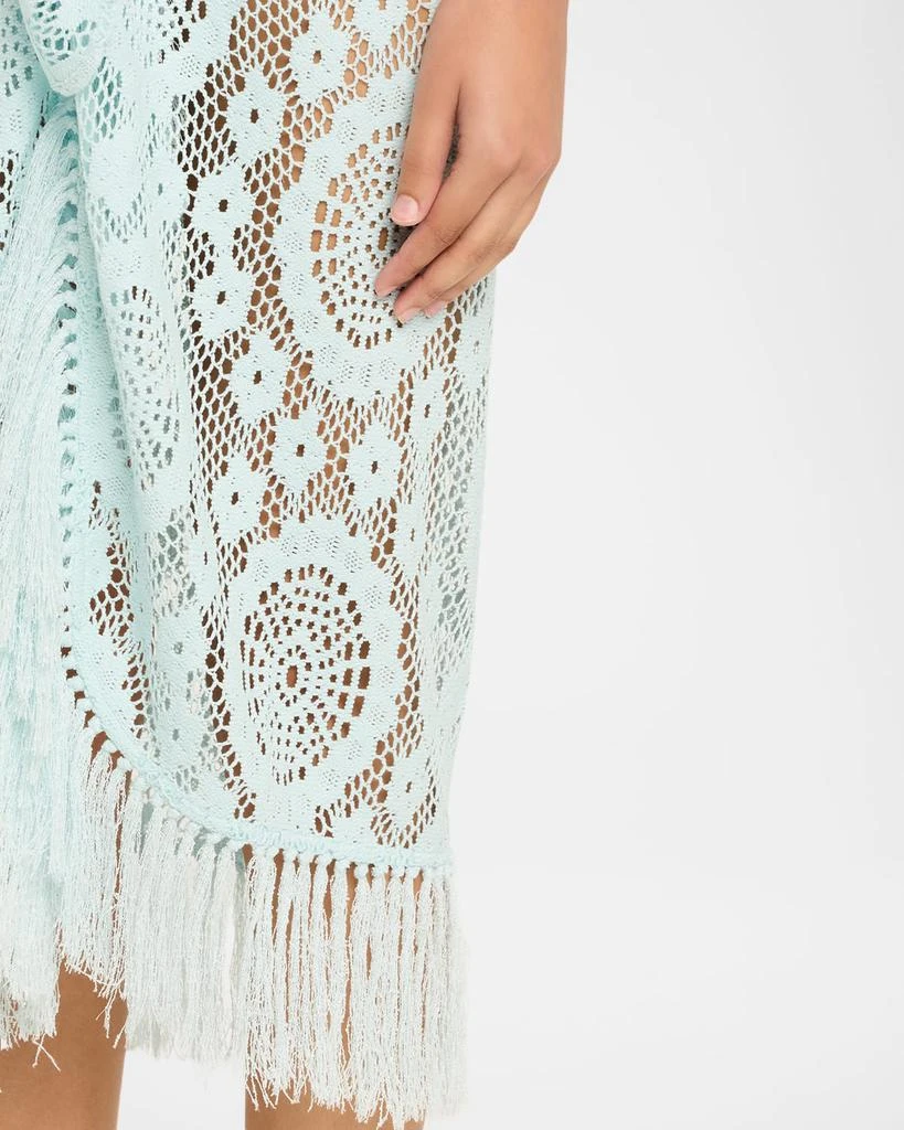 SIMKHAI Thyri Open-Knit Fringe Pareo Coverup 5