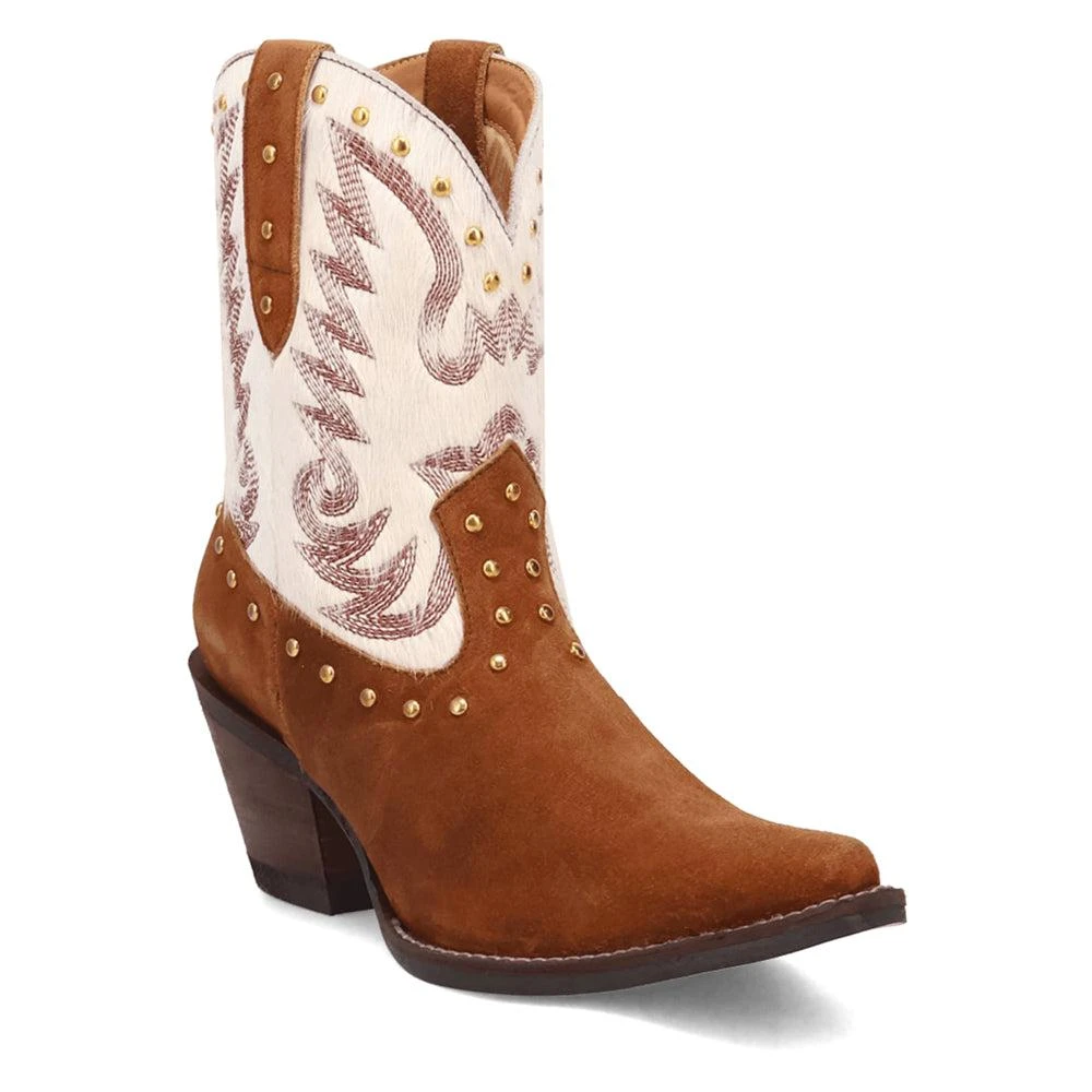 Dingo Rodeo Queen Embroidered Studded Snip Toe Cowboy Booties 2