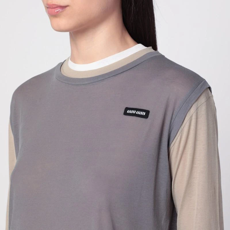 Miu Miu Set of three t-shirts white/pumice/lead 4