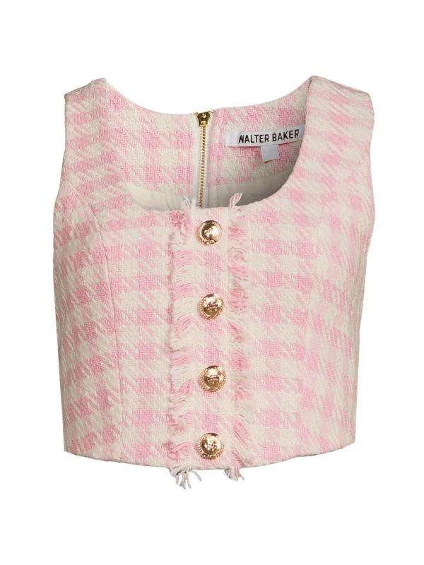 Walter Baker Ida Houndstooth Crop Top 3