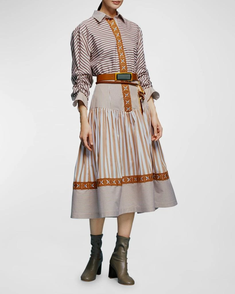 Silvia Tcherassi Lamar Multi-Striped Midi Shirtdress 2