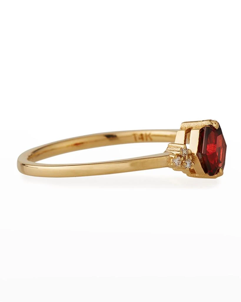Suzanne Kalan Bloom 14k Yellow Gold Hexagon Ring w/ Diamonds, Size 4-8.5 3