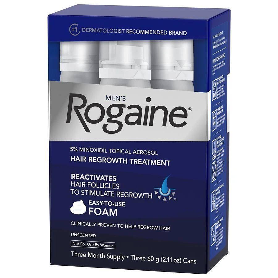 Rogaine 5% Minoxidil Foam for Hair Regrowth, Topical Treatment Unscented 8