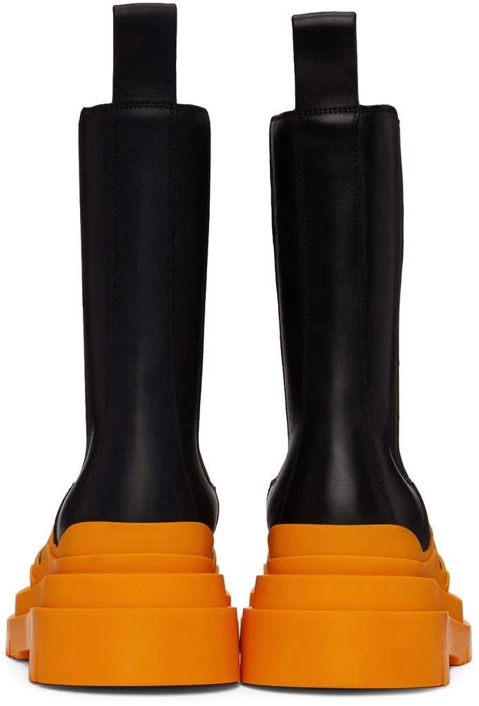 Bottega Veneta Black & Orange Tire Chelsea Boots 4